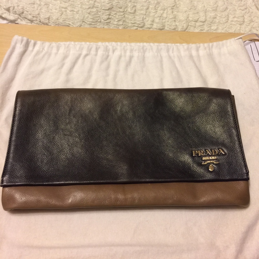 Prada ombré leather clutch